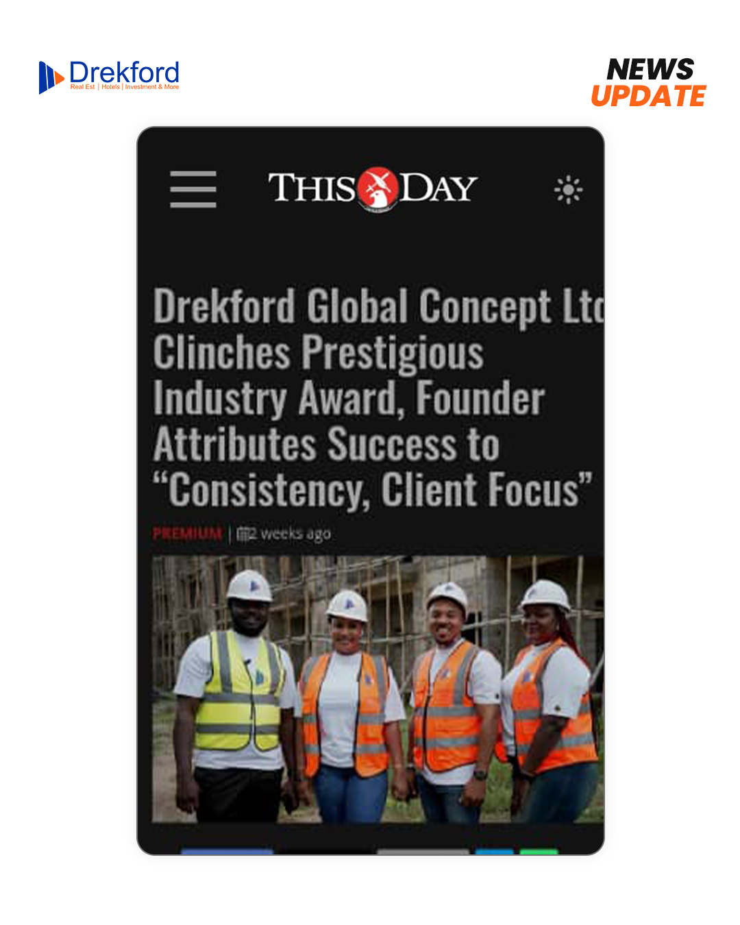 Drekford Global Concept wins real estate award - Daniel Oparinde
