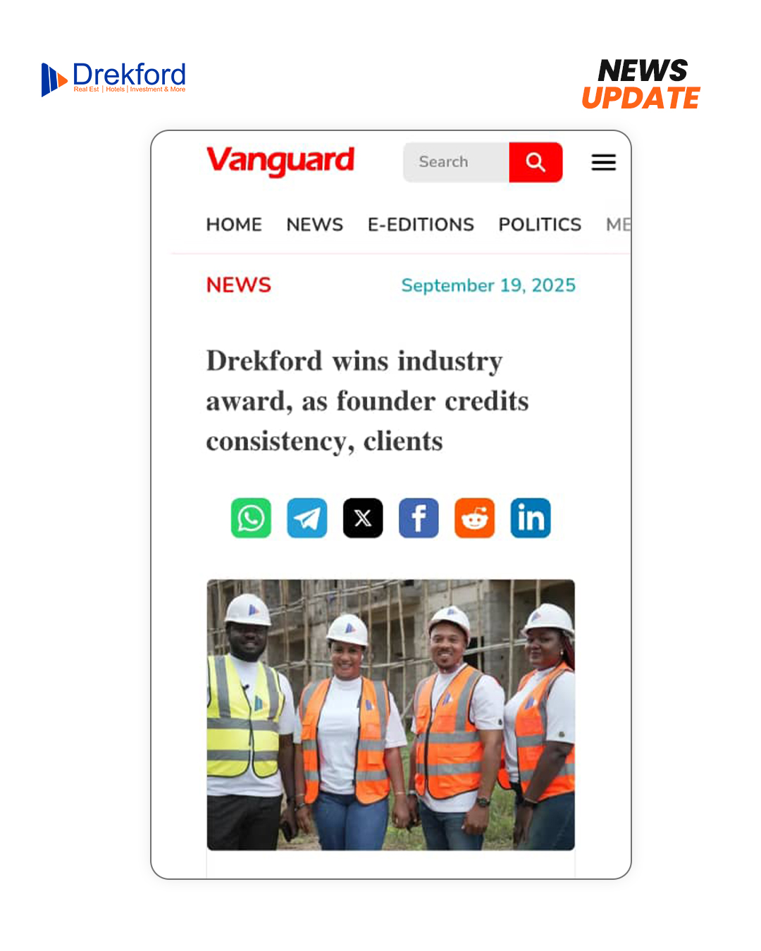 Drekford Wins Industry Award